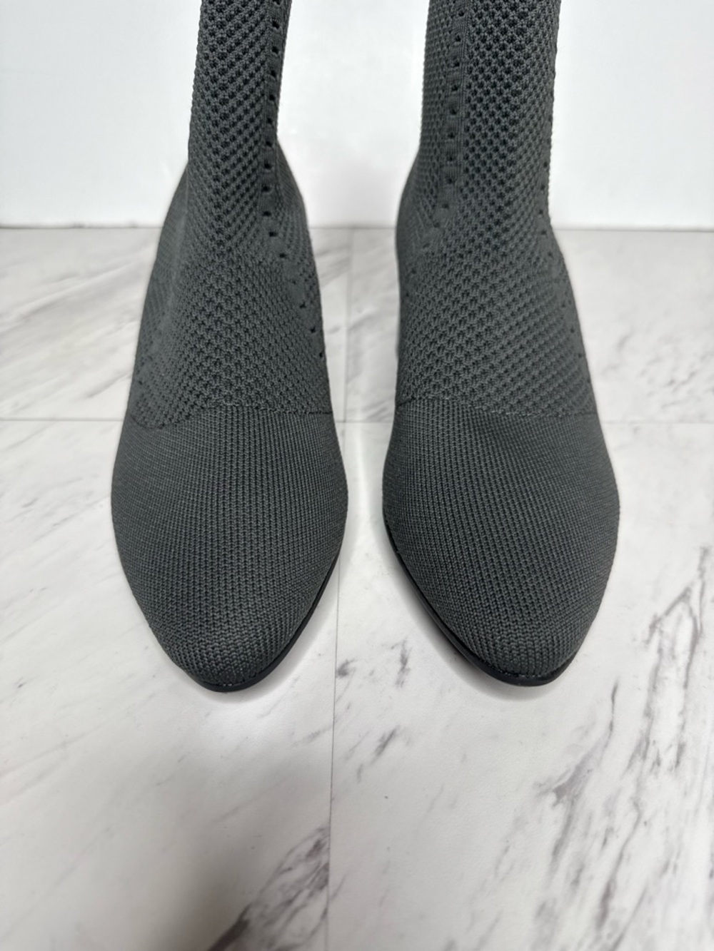 Eileen Fisher Honey Gray Knit Stretch Bootie 9 1/2 - Picture 9 of 13